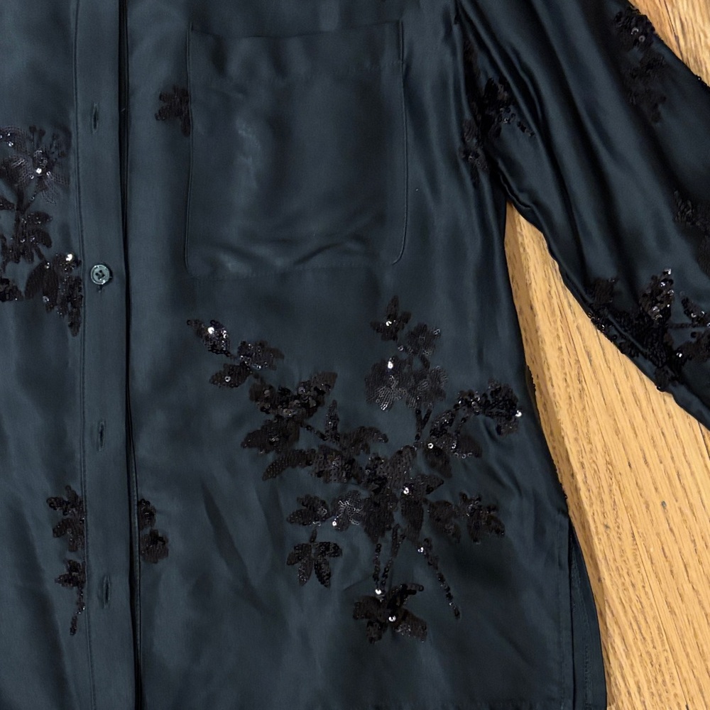 Zara Sequined Button Down Shirt - image 2